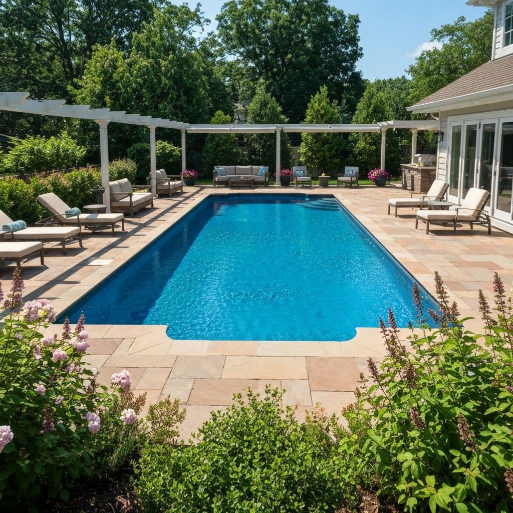 Pool days are here! 🏊‍♂️ This backyard oasis is r